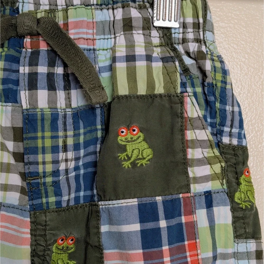 Gymboree Tree Frog Plaid Patchwork Shorts Froggy Friends 2012 Size 2T